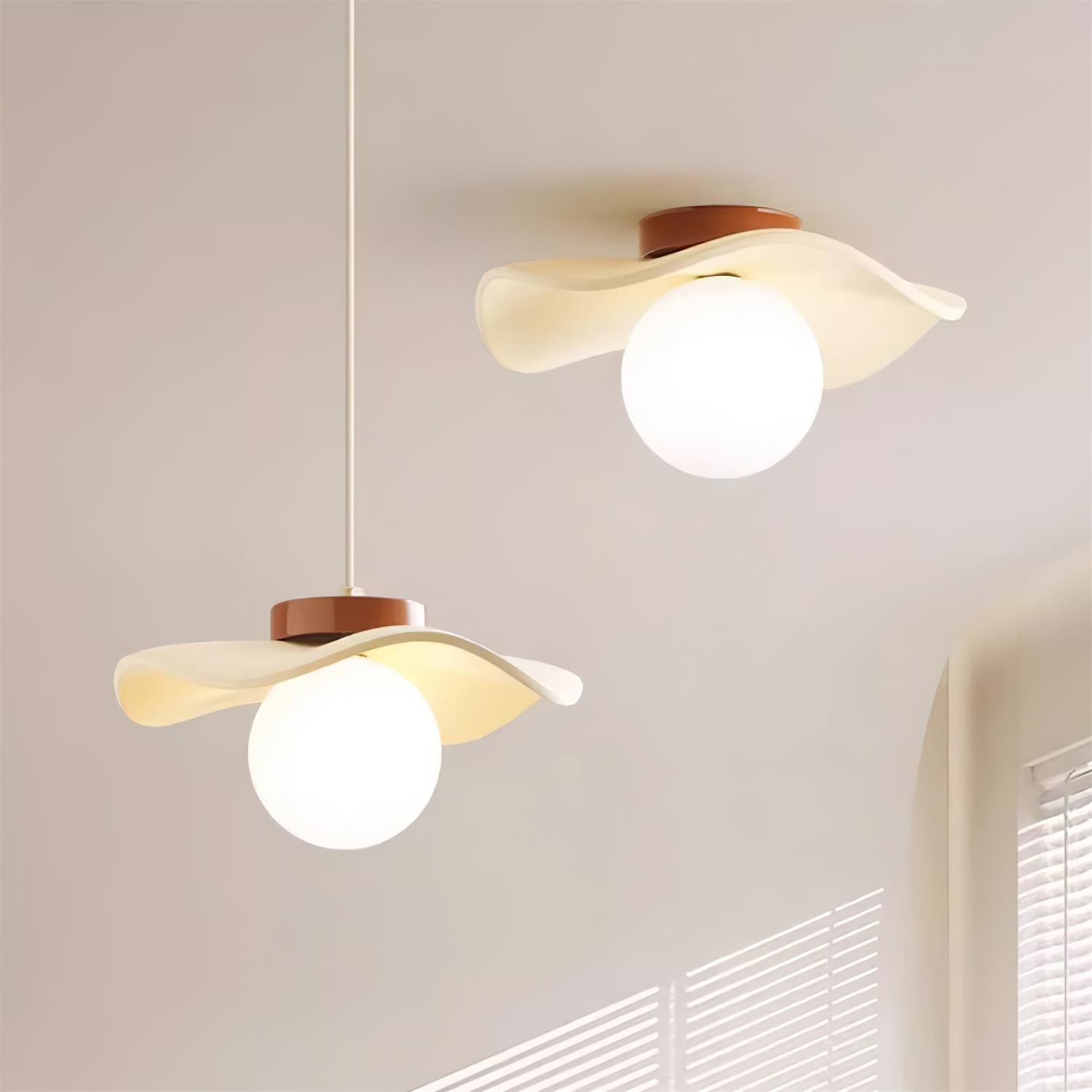Suspension Verre Ondulé Ombre Sculptural Minimaliste Accent - Neutralighting