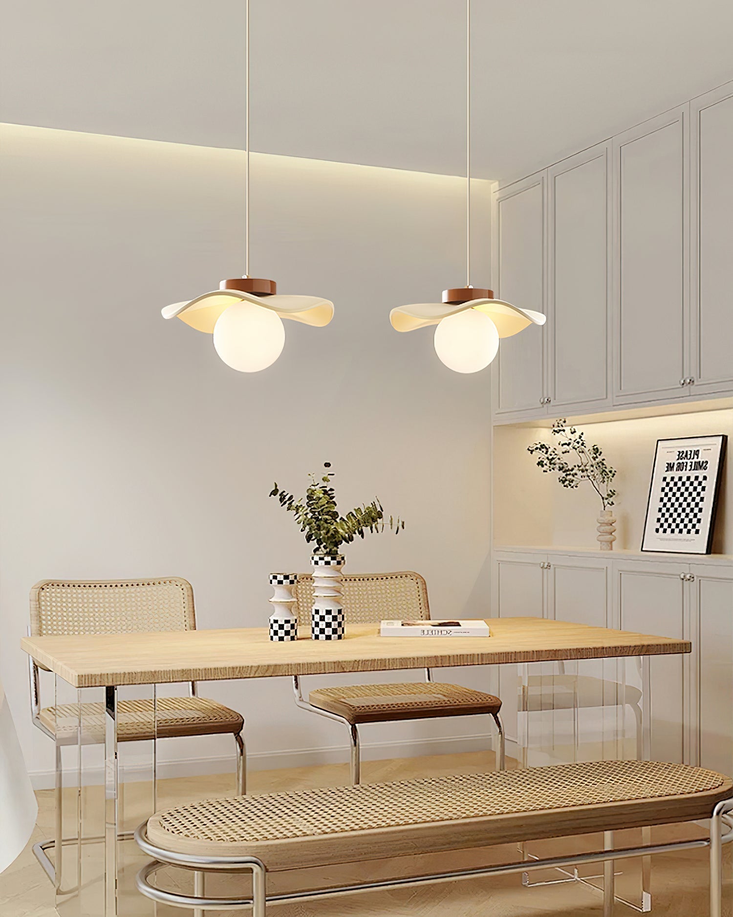 Suspension Verre Ondulé Ombre Sculptural Minimaliste Accent - Neutralighting