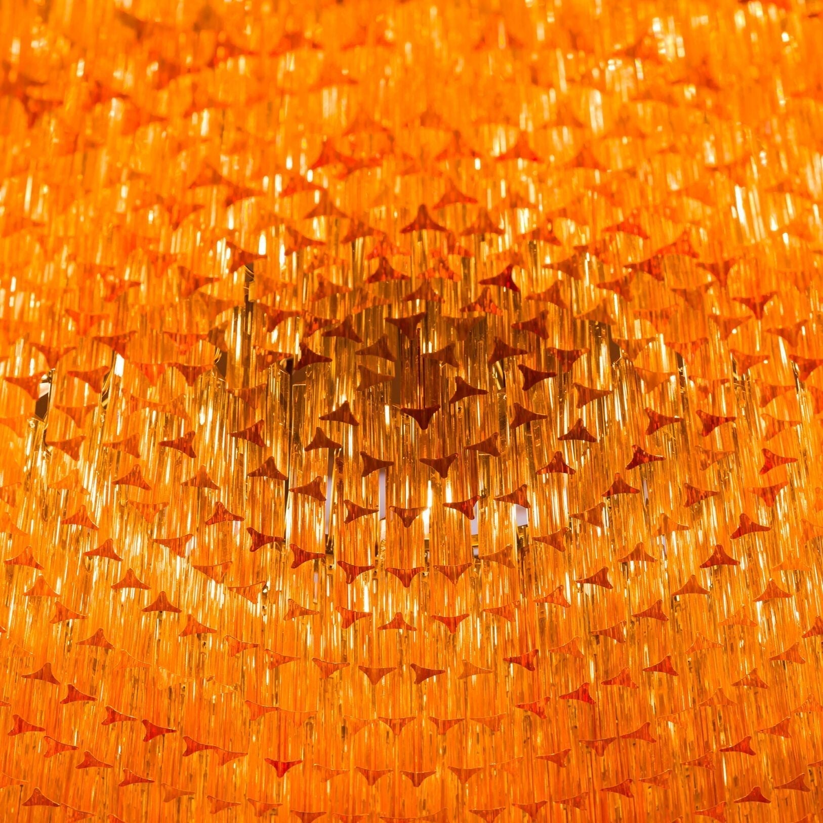 Aurora Chandelier Amber Drum Glass - Letslighting