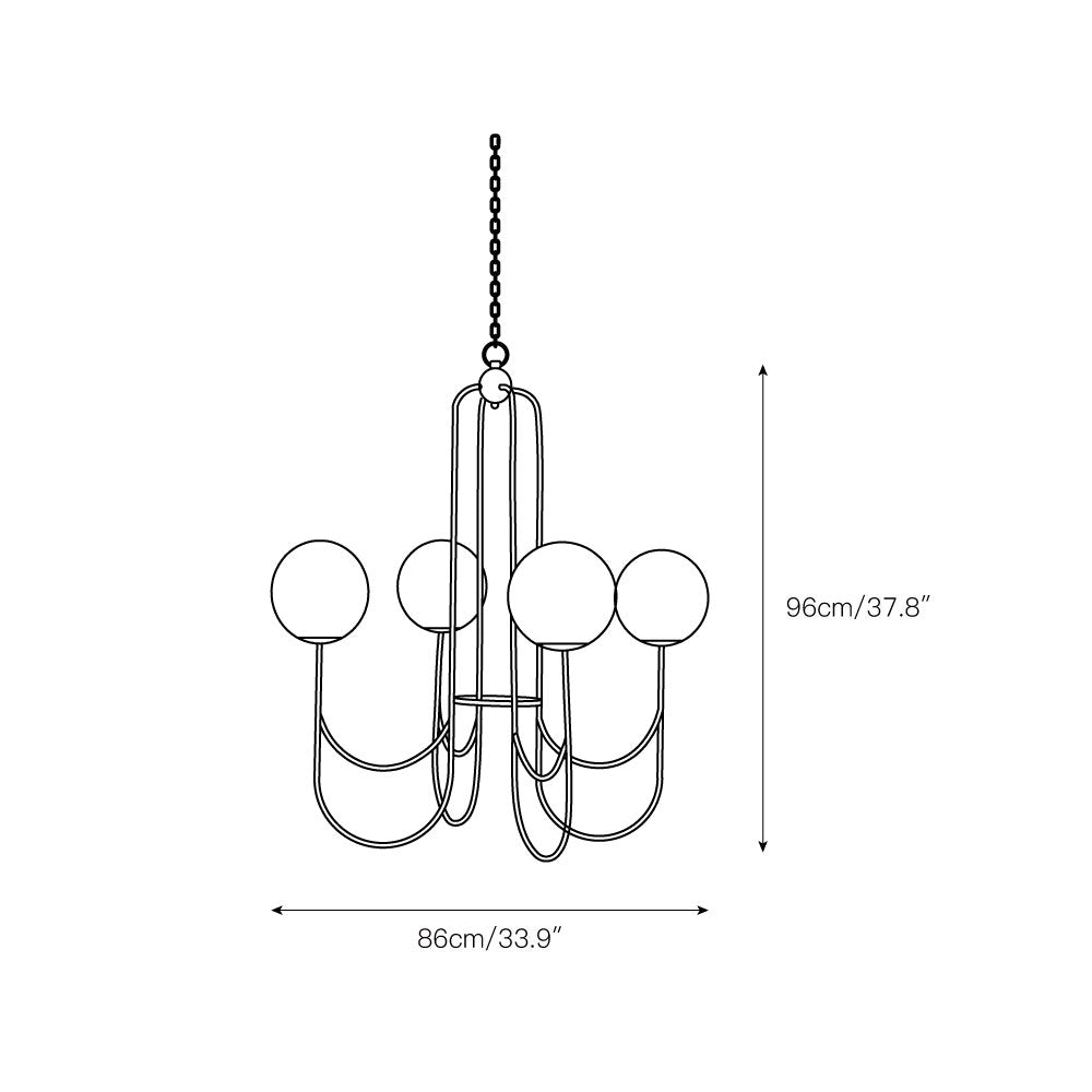Mjolkuvyi Modern Minimalist Glass Metal Chandelier - Lamp Copper