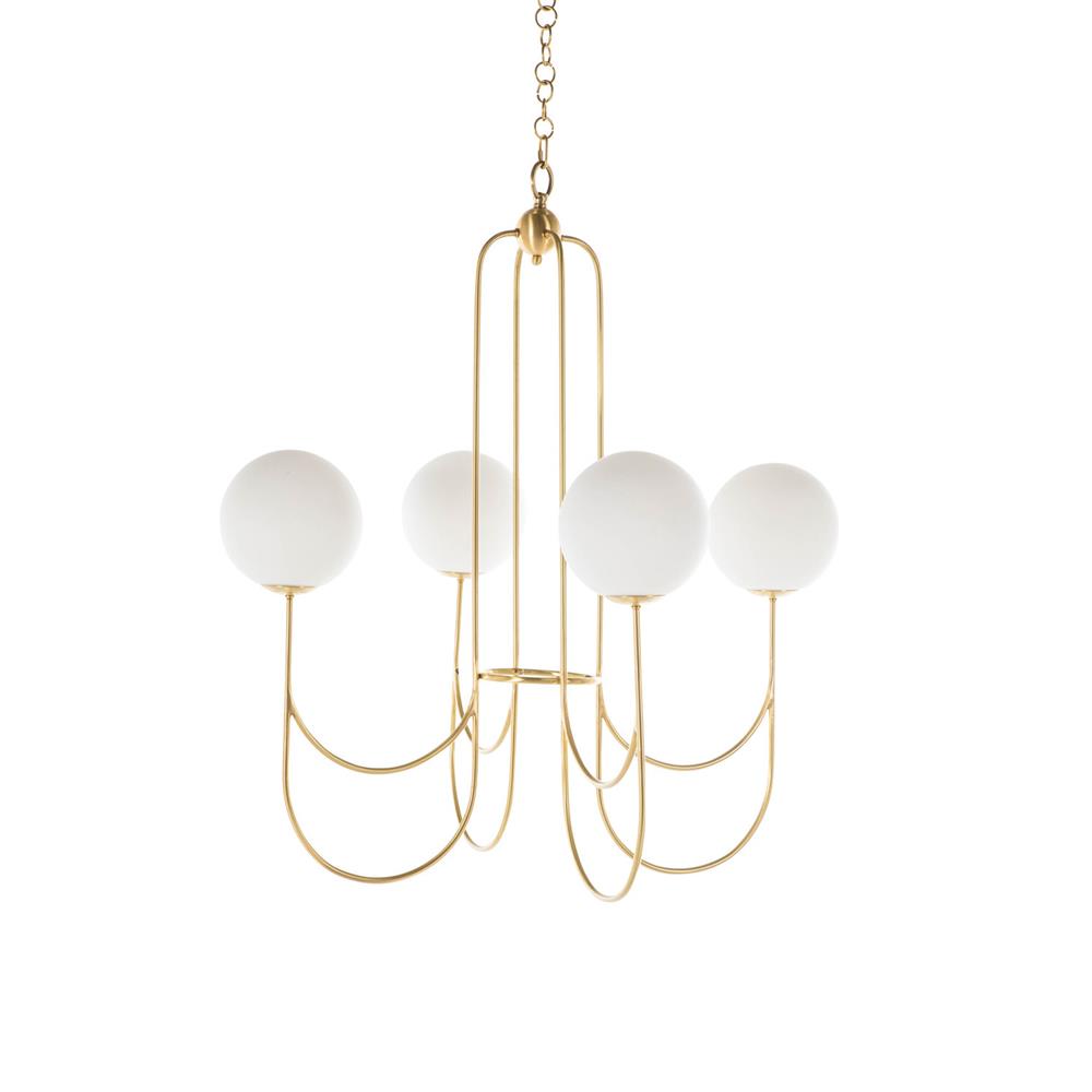 Mjolkuvyi Modern Minimalist Glass Metal Chandelier - Lamp Copper
