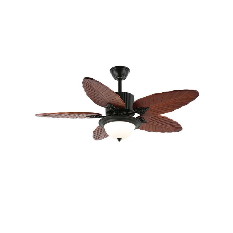 Plafonnier Ventilateur Virella en Bois Tropical et Verre