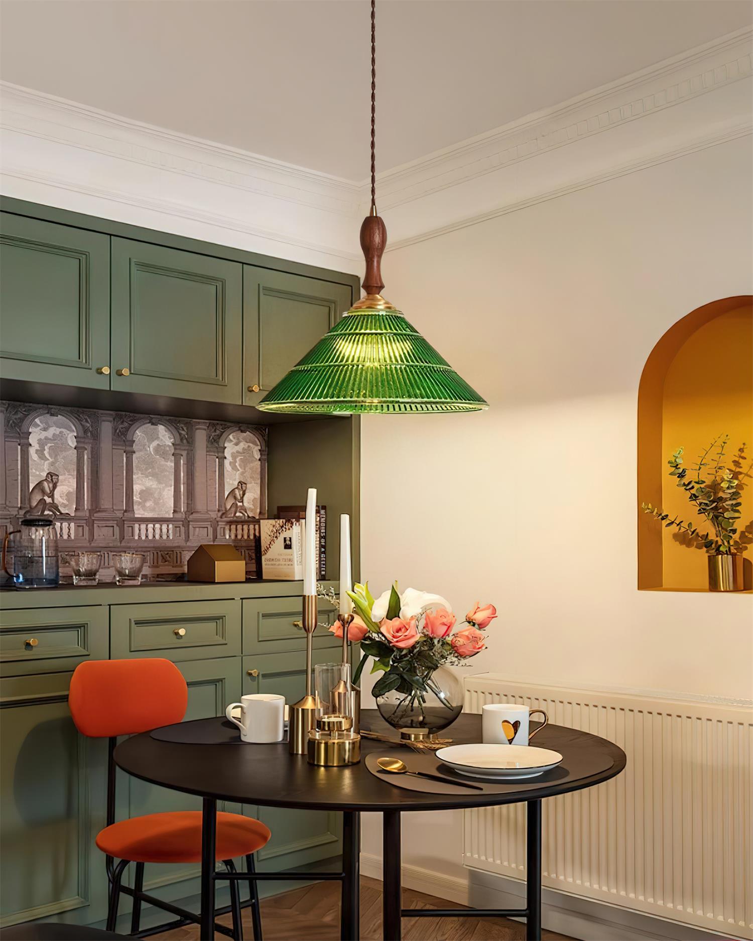 Nolyn Vintage-Fluted Glass Pendant Lamp - Letslighting