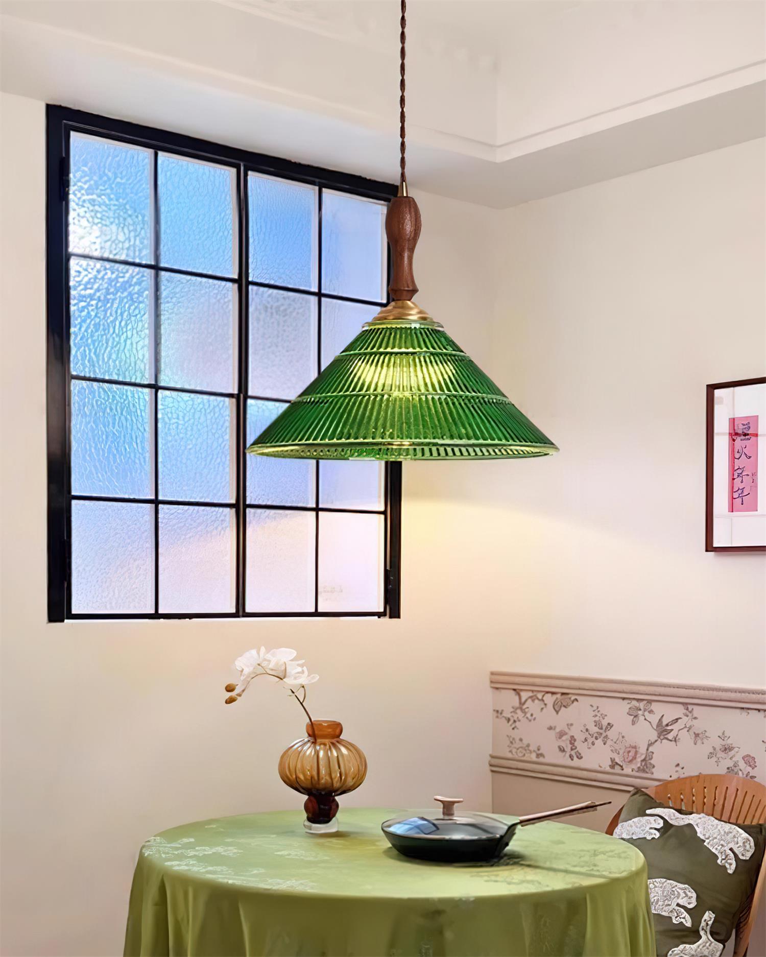 Nolyn Vintage-Fluted Glass Pendant Lamp - Letslighting