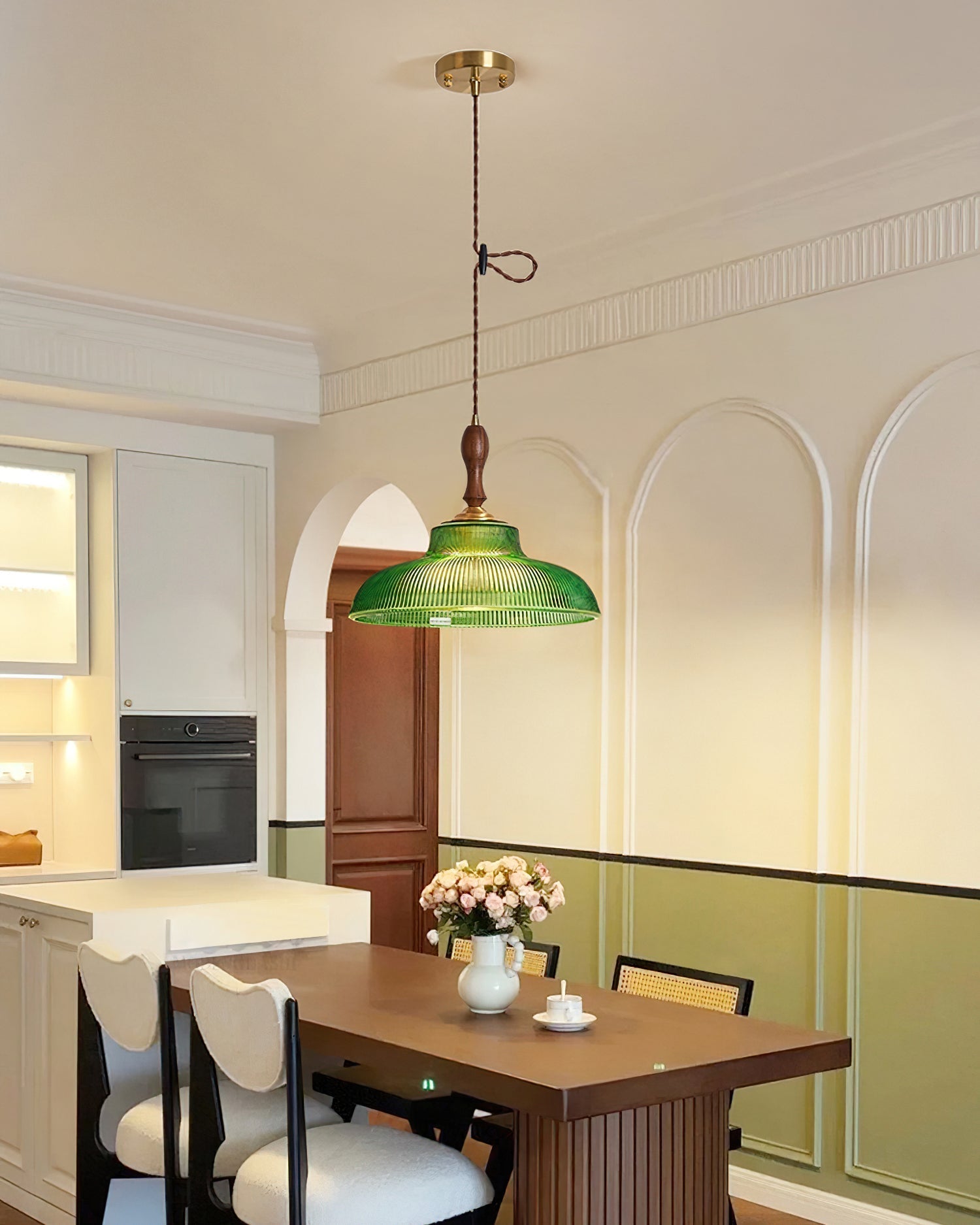 Nolyn Vintage-Fluted Glass Pendant Lamp - Letslighting