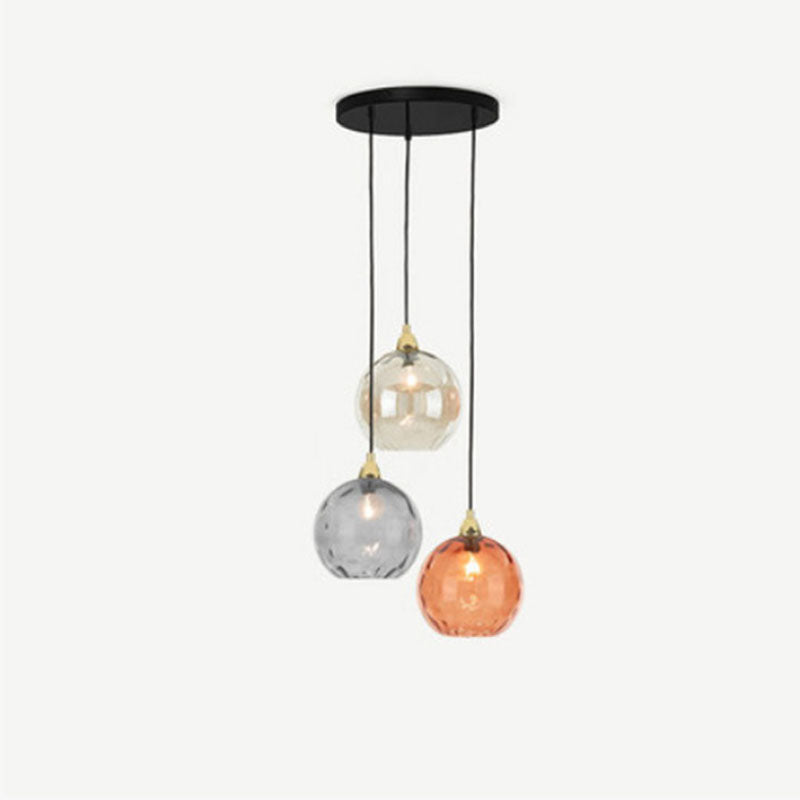 Valentina Suspension Boule Ondulation Nortique Métal/Verre Vert/Gris Salon - Neutralighting