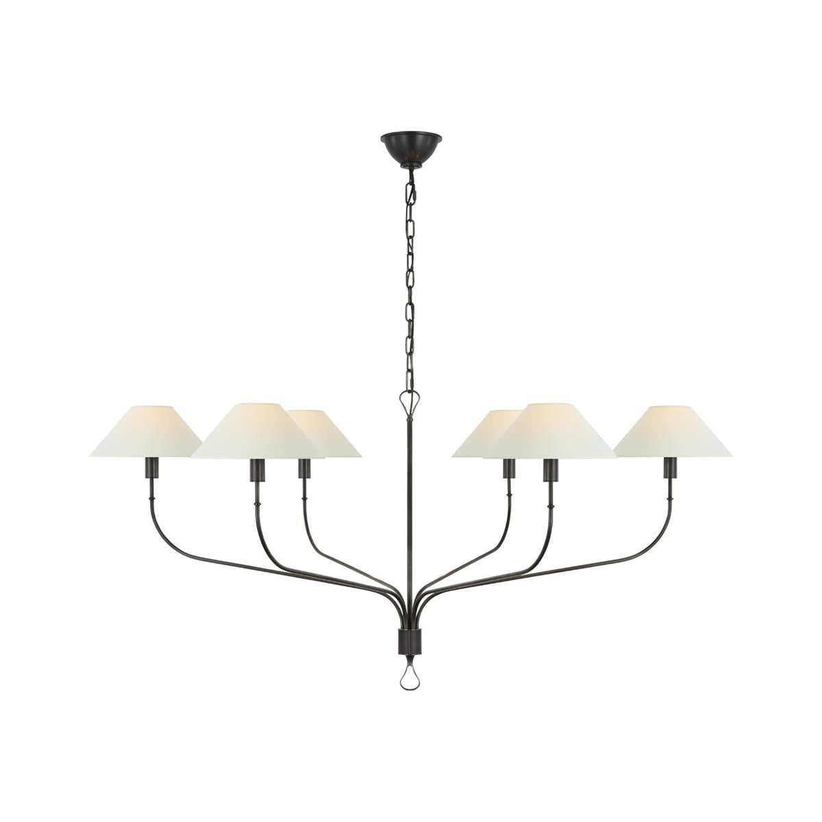 Ulshaaris Lustre Industriel Vintage En Tissu Et Laiton à Queue Décalée - Neutralighting