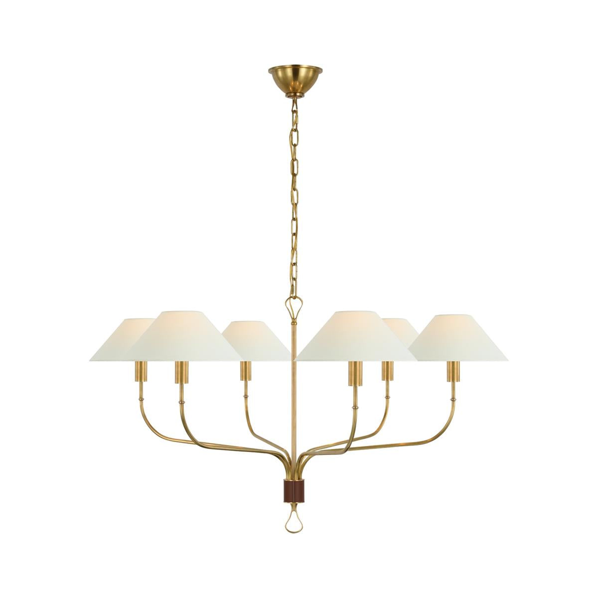Ulshaaris Lustre Industriel Vintage En Tissu Et Laiton à Queue Décalée - Neutralighting