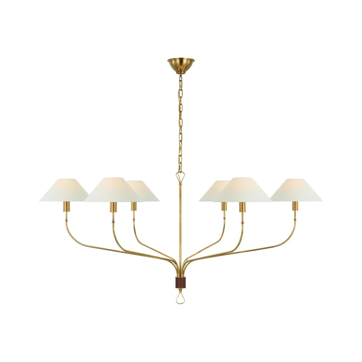 Ulshaaris Lustre Industriel Vintage En Tissu Et Laiton à Queue Décalée - Neutralighting