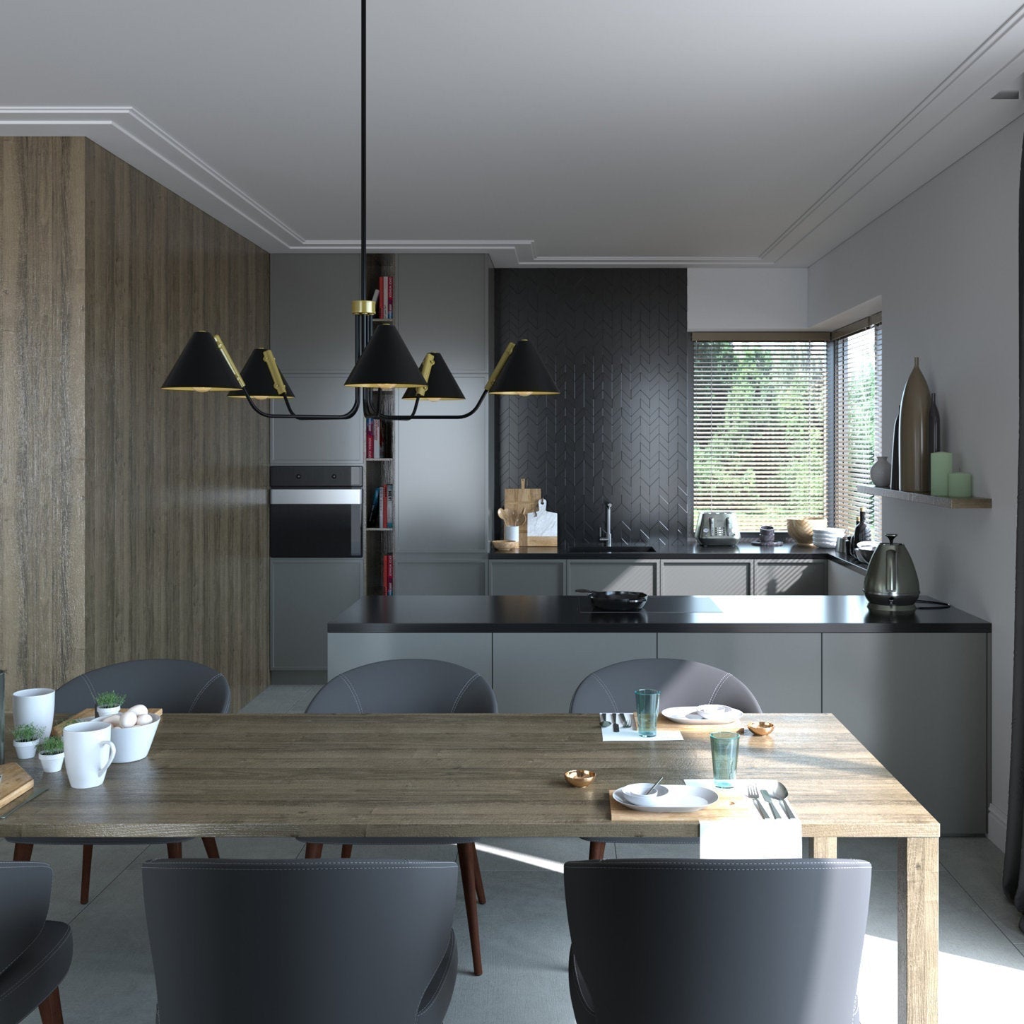 Cucarara Chandelier Métal Noir Industriel Vintage Isle - Neutralighting