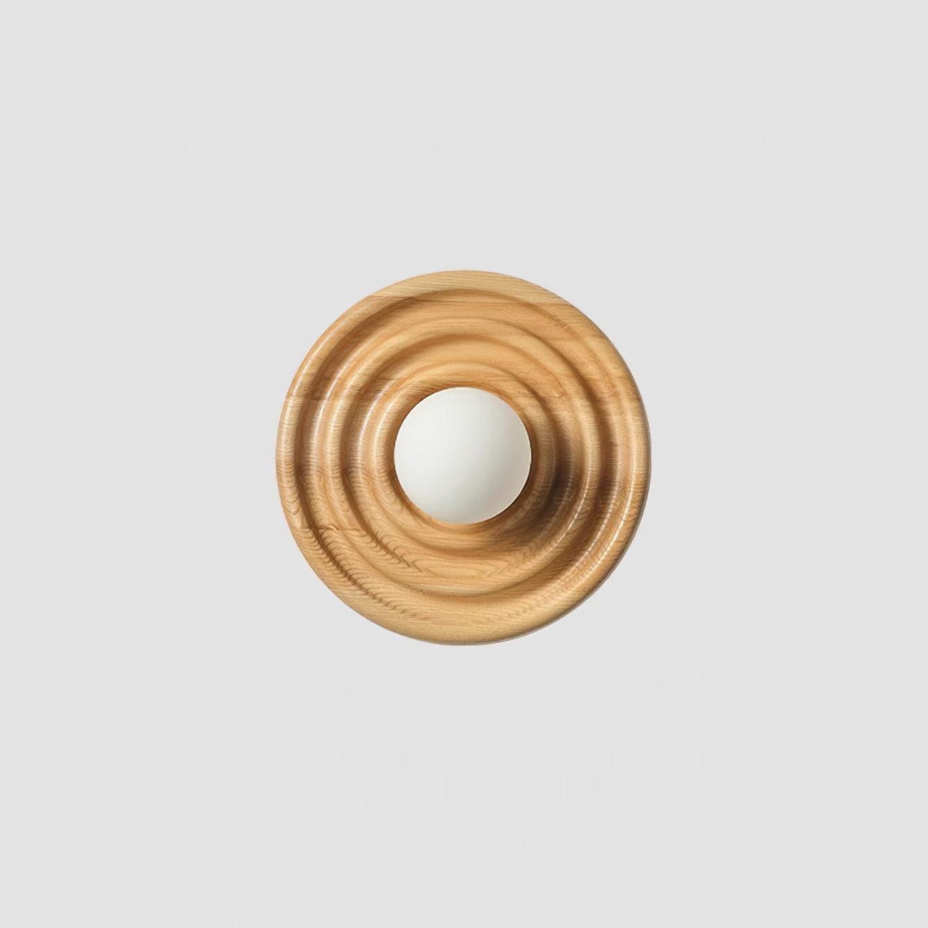 Lumoran Applique murale Ripple avec corps en bois de frêne et abat-jour en verre - Neutralighting