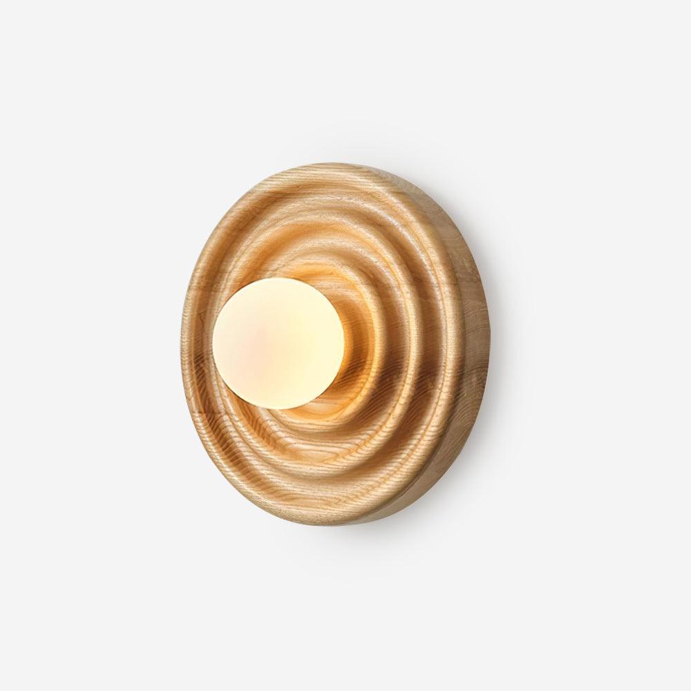 Lumoran Applique murale Ripple avec corps en bois de frêne et abat-jour en verre - Neutralighting