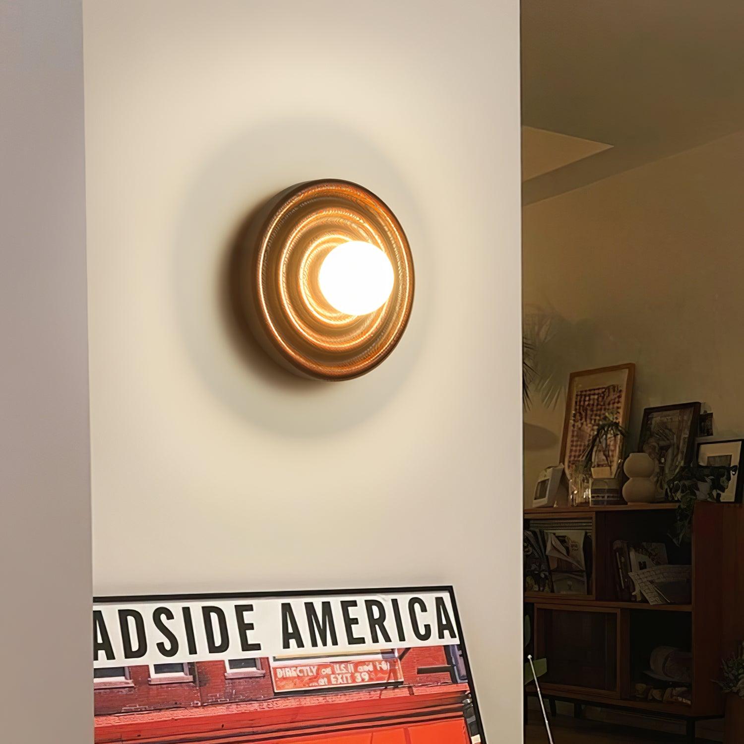 Lumoran Applique murale Ripple avec corps en bois de frêne et abat-jour en verre - Neutralighting