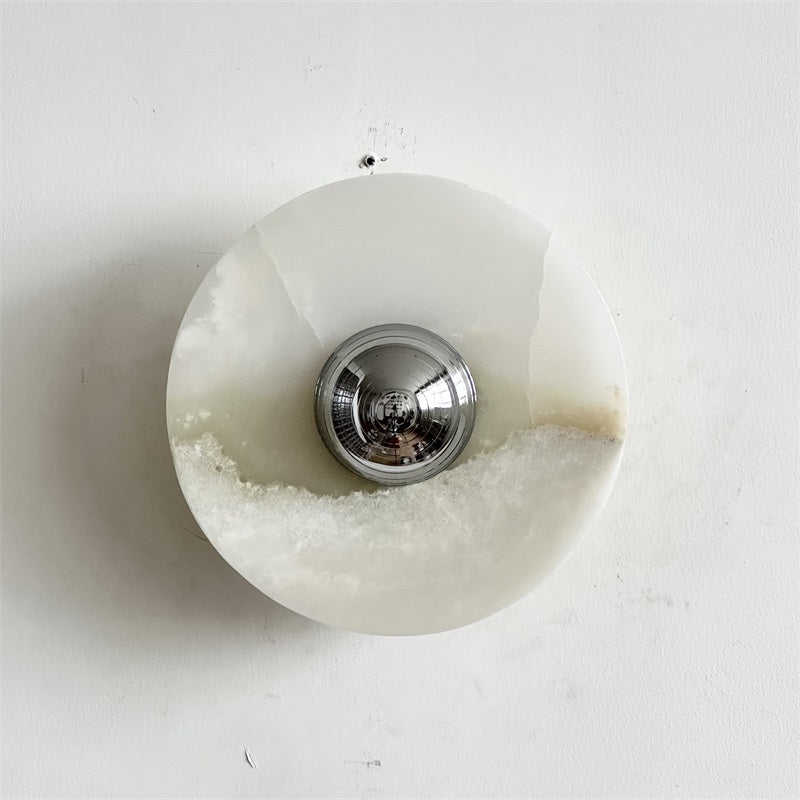 Arsole Modern Minimalist Round Jade Metal Wall Lamp - Lamp Copper