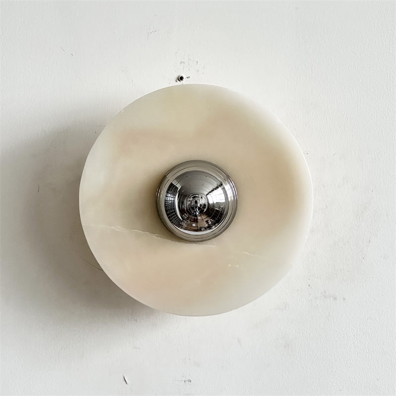Arsole Modern Minimalist Round Jade Metal Wall Lamp - Lamp Copper
