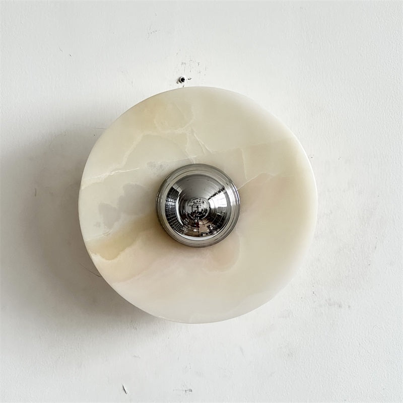 Arsole Modern Minimalist Round Jade Metal Wall Lamp - Lamp Copper