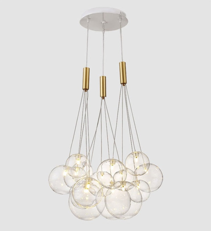 Valentina  Suspension Bubble Moderne Métal/Verre Transparent/Étoilé Salon