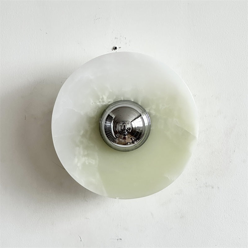 Arsole Modern Minimalist Round Jade Metal Wall Lamp - Lamp Copper