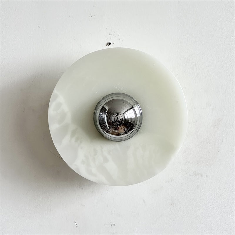 Arsole Modern Minimalist Round Jade Metal Wall Lamp - Lamp Copper