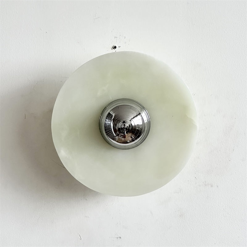 Arsole Modern Minimalist Round Jade Metal Wall Lamp - Lamp Copper