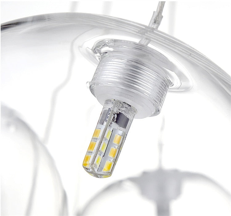 Valentina  Suspension Bubble Moderne Métal/Verre Transparent/Étoilé Salon