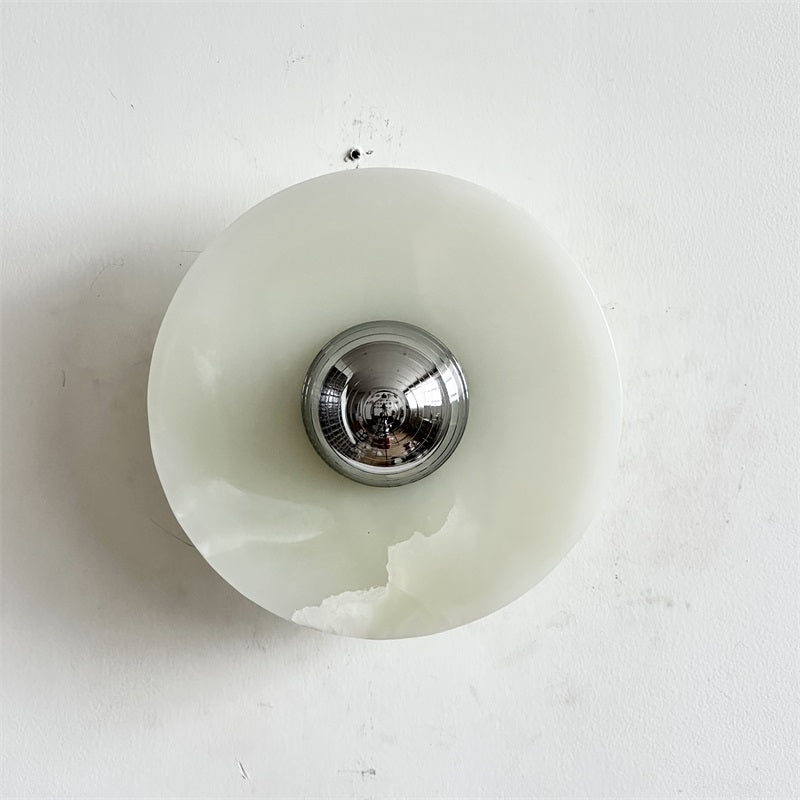 Arsole Modern Minimalist Round Jade Metal Wall Lamp - Lamp Copper