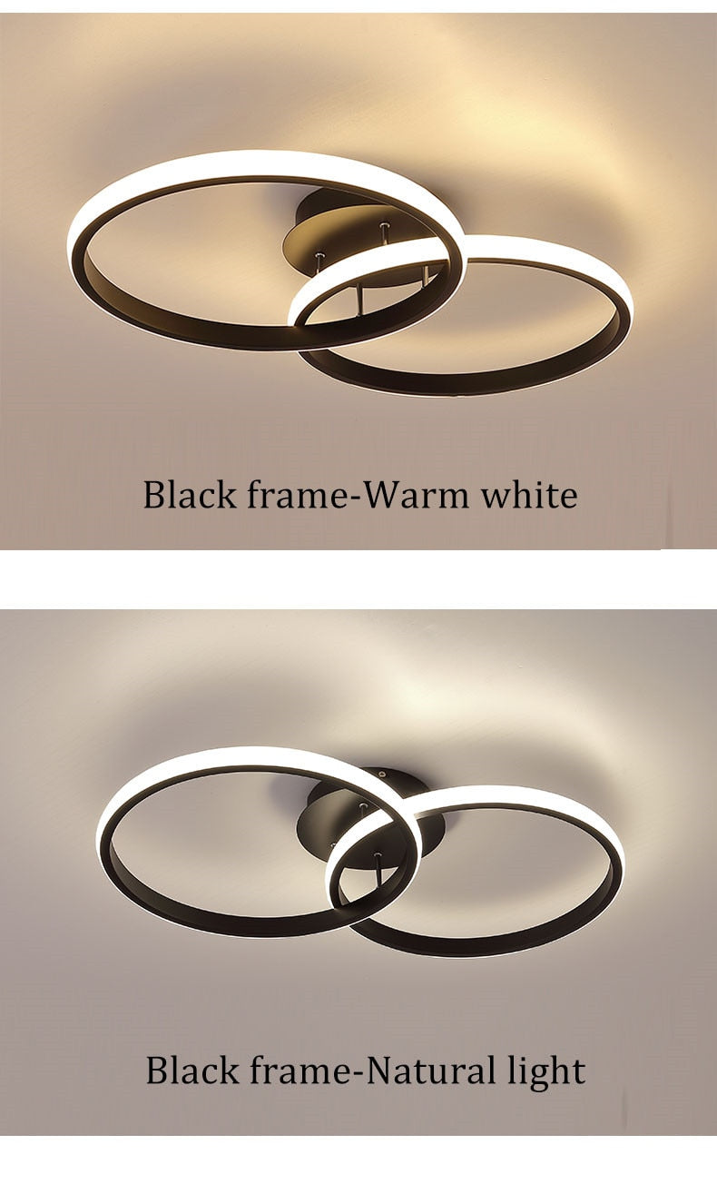 Arisha Plafonnier Carré/Rectangle/Rond Moderne, Métal/Acrylique, Noir/Blanc, Salon - Neutralighting