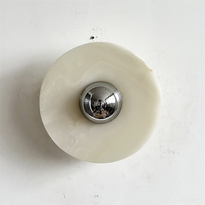 Arsole Modern Minimalist Round Jade Metal Wall Lamp - Lamp Copper