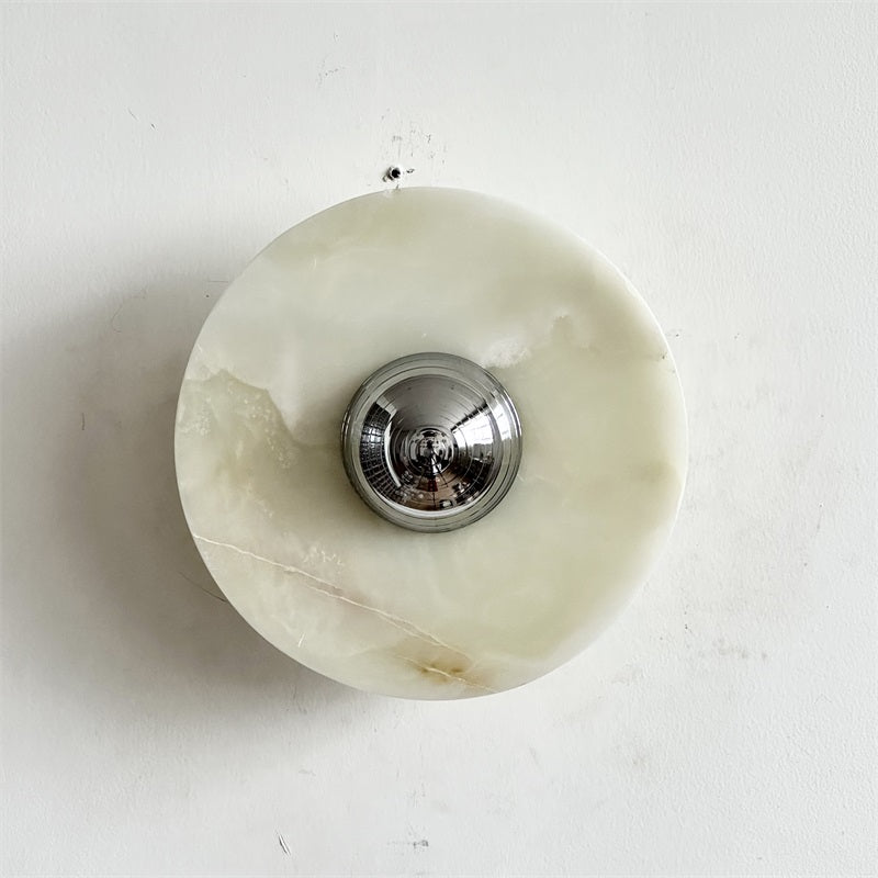 Arsole Modern Minimalist Round Jade Metal Wall Lamp - Lamp Copper