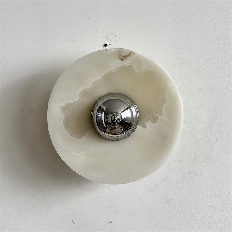 Arsole Modern Minimalist Round Jade Metal Wall Lamp - Lamp Copper