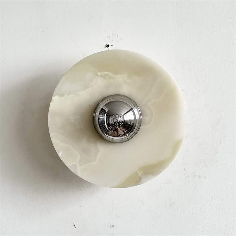 Arsole Modern Minimalist Round Jade Metal Wall Lamp - Lamp Copper