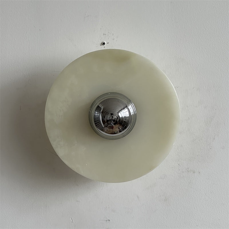Arsole Modern Minimalist Round Jade Metal Wall Lamp - Lamp Copper