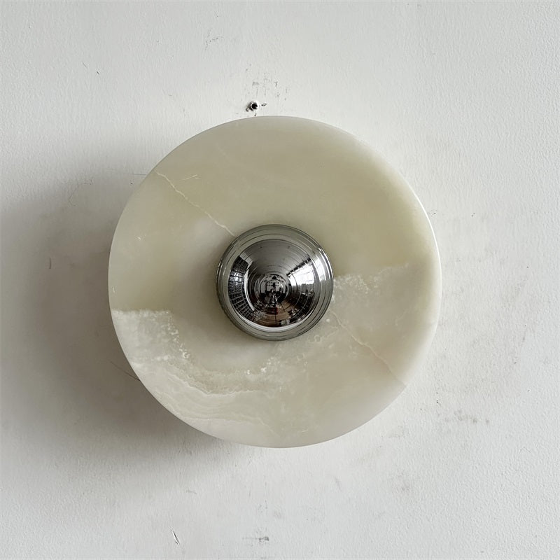Arsole Modern Minimalist Round Jade Metal Wall Lamp - Lamp Copper