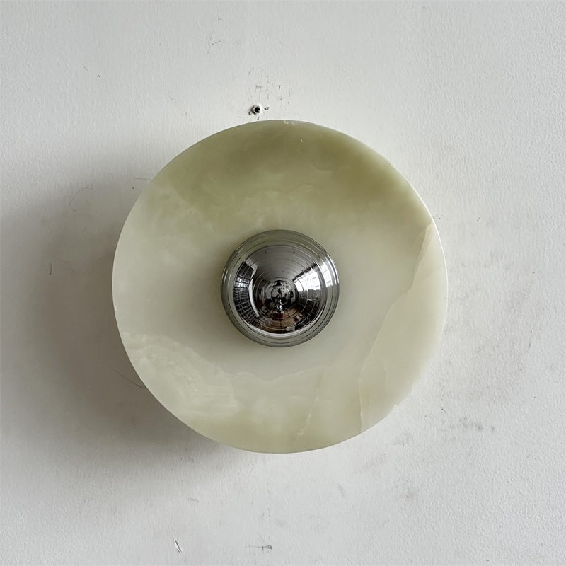 Arsole Modern Minimalist Round Jade Metal Wall Lamp - Lamp Copper