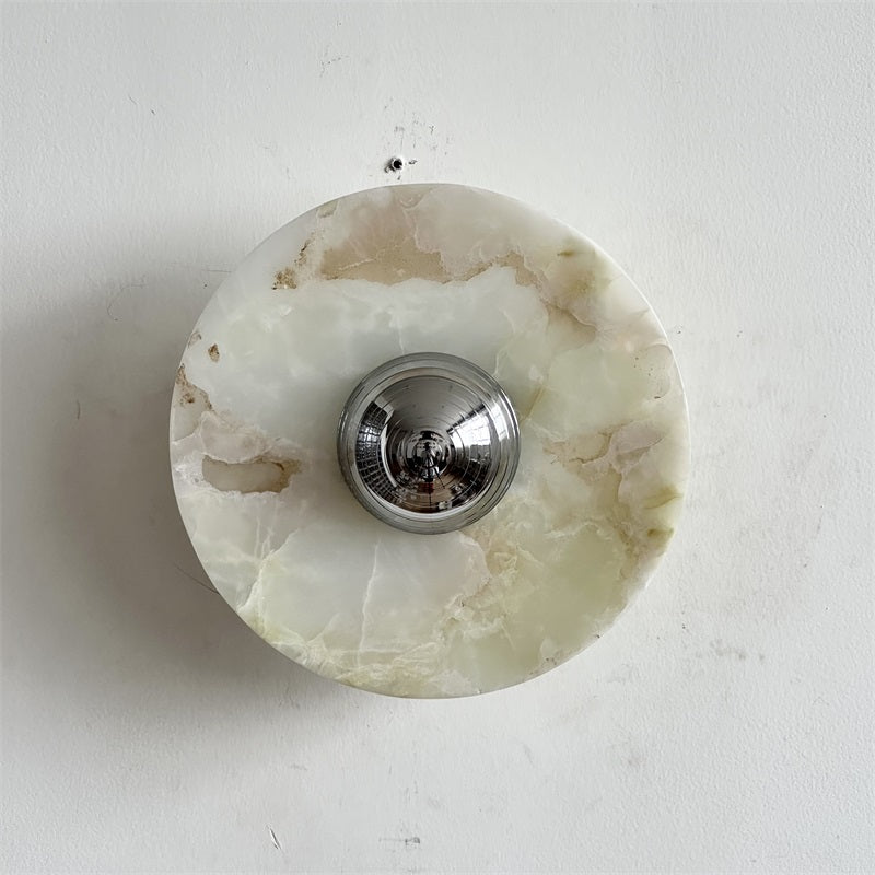 Arsole Modern Minimalist Round Jade Metal Wall Lamp - Lamp Copper