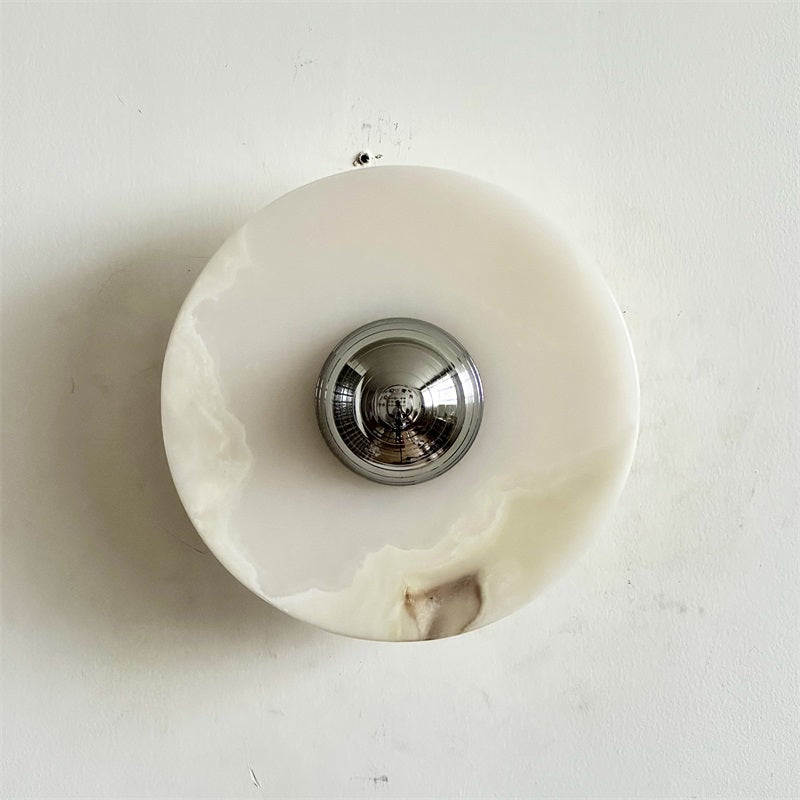 Arsole Modern Minimalist Round Jade Metal Wall Lamp - Lamp Copper