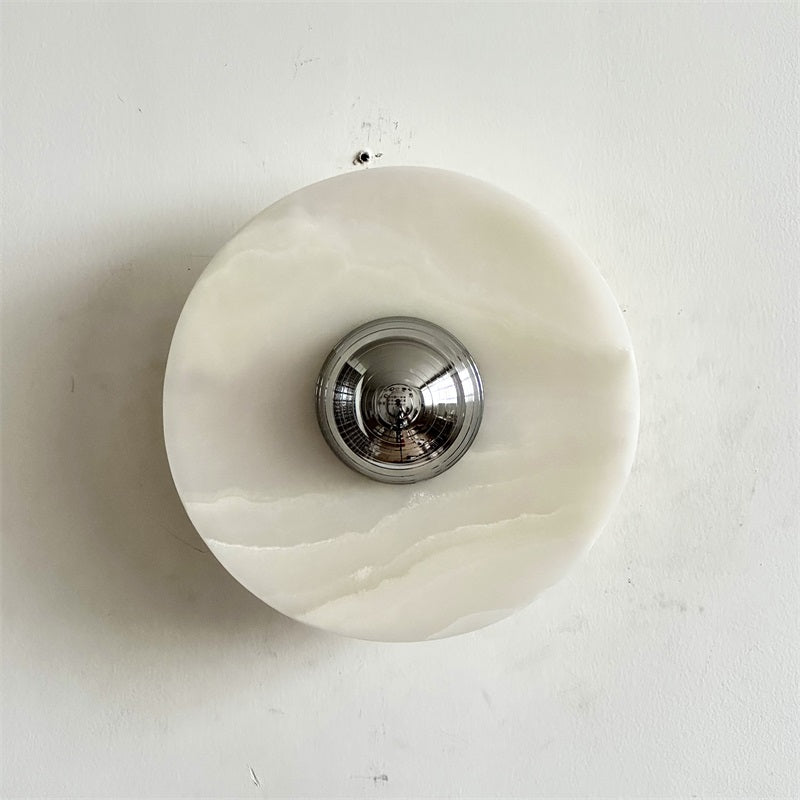 Arsole Modern Minimalist Round Jade Metal Wall Lamp - Lamp Copper