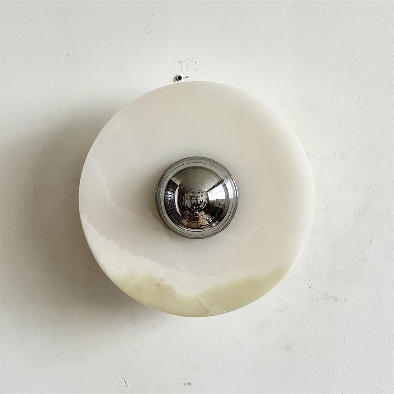 Arsole Modern Minimalist Round Jade Metal Wall Lamp - Lamp Copper