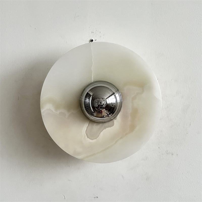 Arsole Modern Minimalist Round Jade Metal Wall Lamp - Lamp Copper