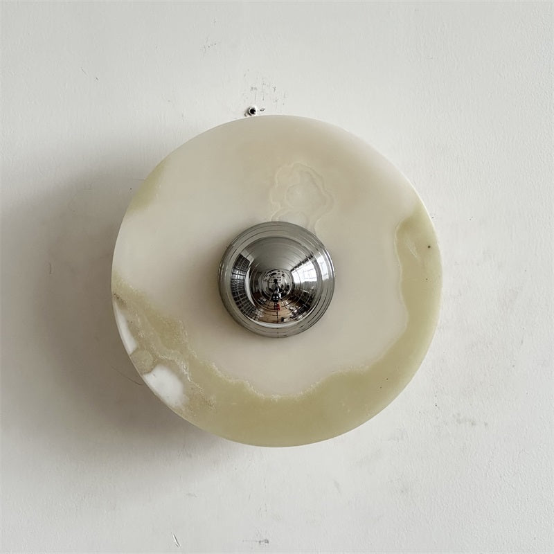 Arsole Modern Minimalist Round Jade Metal Wall Lamp - Lamp Copper