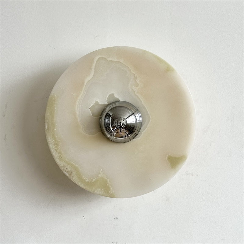 Arsole Modern Minimalist Round Jade Metal Wall Lamp - Lamp Copper
