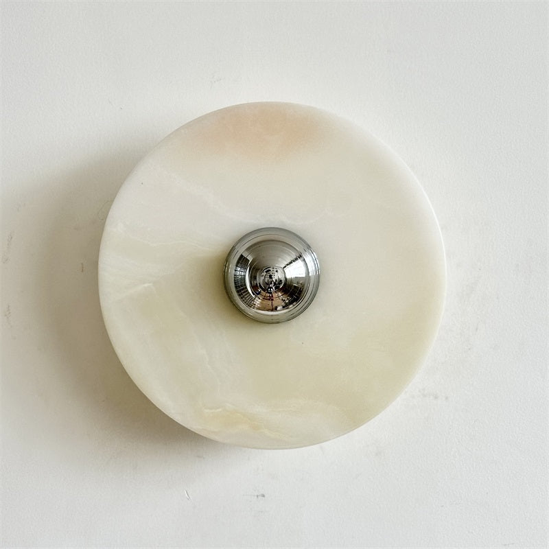 Arsole Modern Minimalist Round Jade Metal Wall Lamp - Lamp Copper