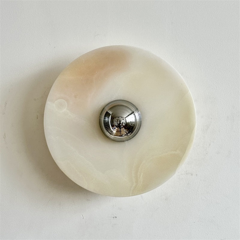 Arsole Modern Minimalist Round Jade Metal Wall Lamp - Lamp Copper
