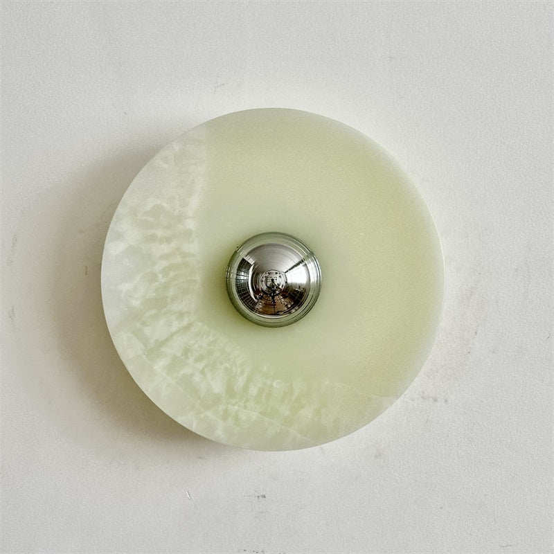 Arsole Modern Minimalist Round Jade Metal Wall Lamp - Lamp Copper