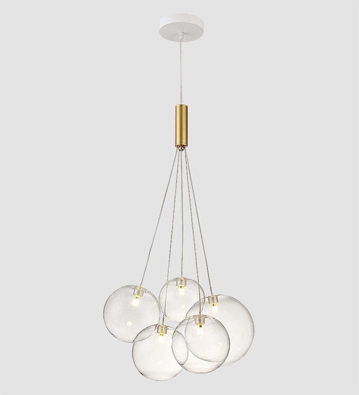 Valentina  Suspension Bubble Moderne Métal/Verre Transparent/Étoilé Salon