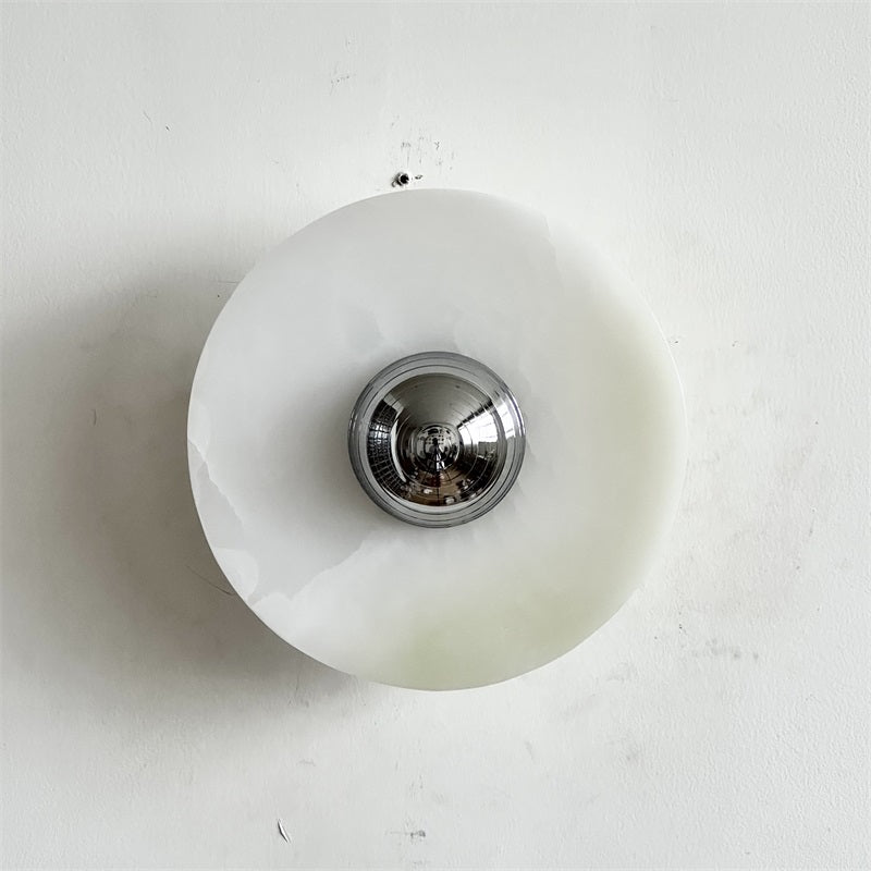 Arsole Modern Minimalist Round Jade Metal Wall Lamp - Lamp Copper