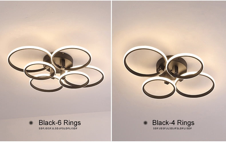 Arisha Plafonnier Carré/Rectangle/Rond Moderne, Métal/Acrylique, Noir/Blanc, Salon - Neutralighting