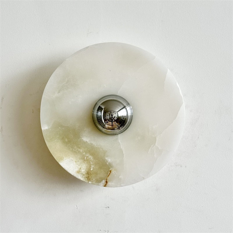 Arsole Modern Minimalist Round Jade Metal Wall Lamp - Lamp Copper