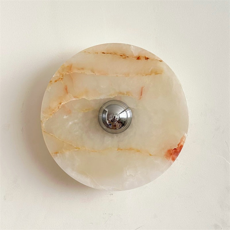 Arsole Modern Minimalist Round Jade Metal Wall Lamp - Lamp Copper