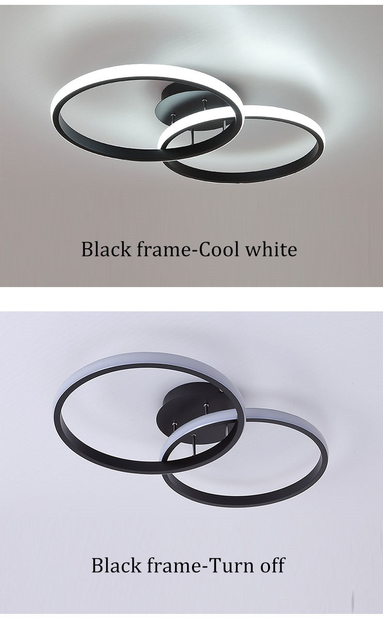 Arisha Plafonnier Carré/Rectangle/Rond Moderne, Métal/Acrylique, Noir/Blanc, Salon - Neutralighting